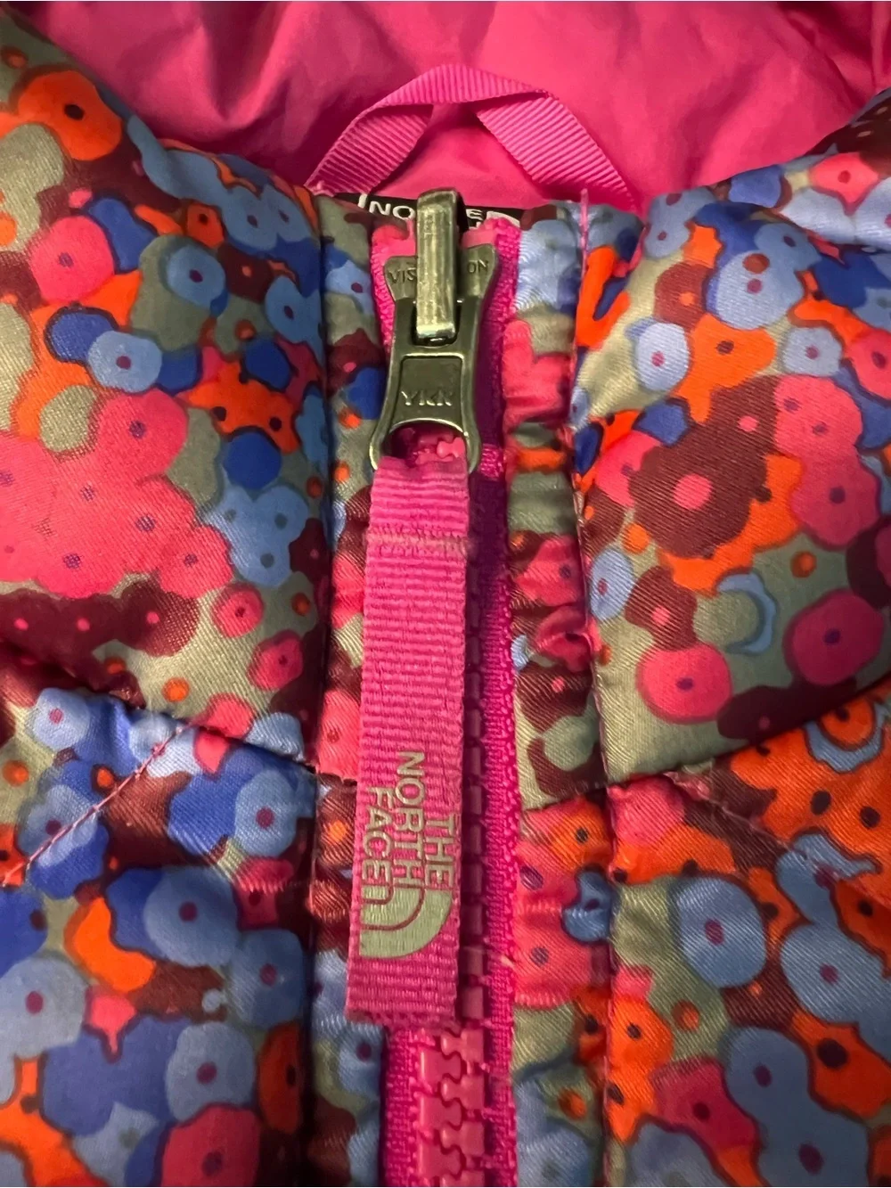 The North Face Bright Pink Girls' Quilted Puffer Ski Jacket Size 14-16